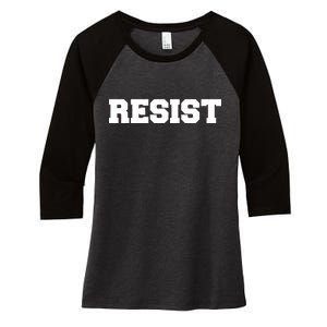 RESIST The Resistance Anti Donald Trump Love Trumps Hate Women's Tri-Blend 3/4-Sleeve Raglan Shirt