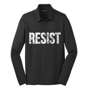 Resist United States of America Rebel Political Resistance Silk Touch Performance Long Sleeve Polo