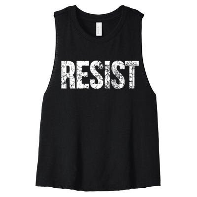 Resist United States of America Rebel Political Resistance Women's Racerback Cropped Tank