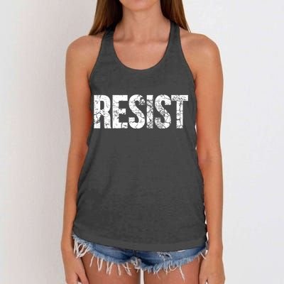 Resist United States of America Rebel Political Resistance Women's Knotted Racerback Tank