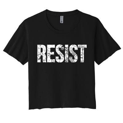 Resist United States of America Rebel Political Resistance Women's Crop Top Tee