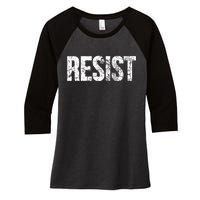 Resist United States of America Rebel Political Resistance Women's Tri-Blend 3/4-Sleeve Raglan Shirt