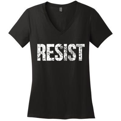 Resist United States of America Rebel Political Resistance Women's V-Neck T-Shirt