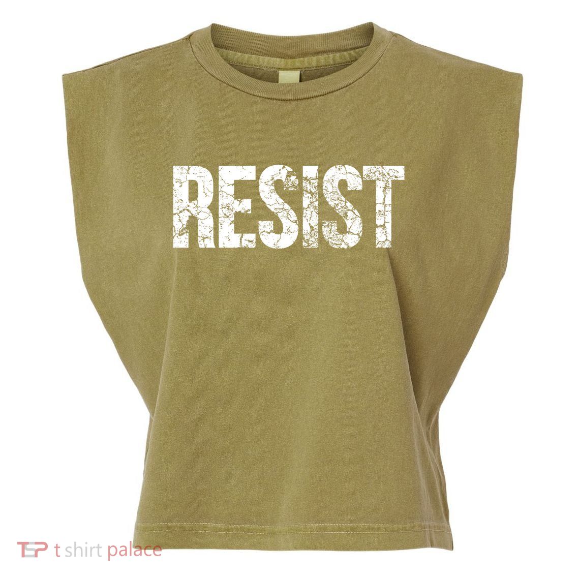 Resist United States of America Rebel Political Resistance Garment-Dyed Women's Muscle Tee