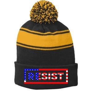 Resist USA Stripe Pom Pom Beanie