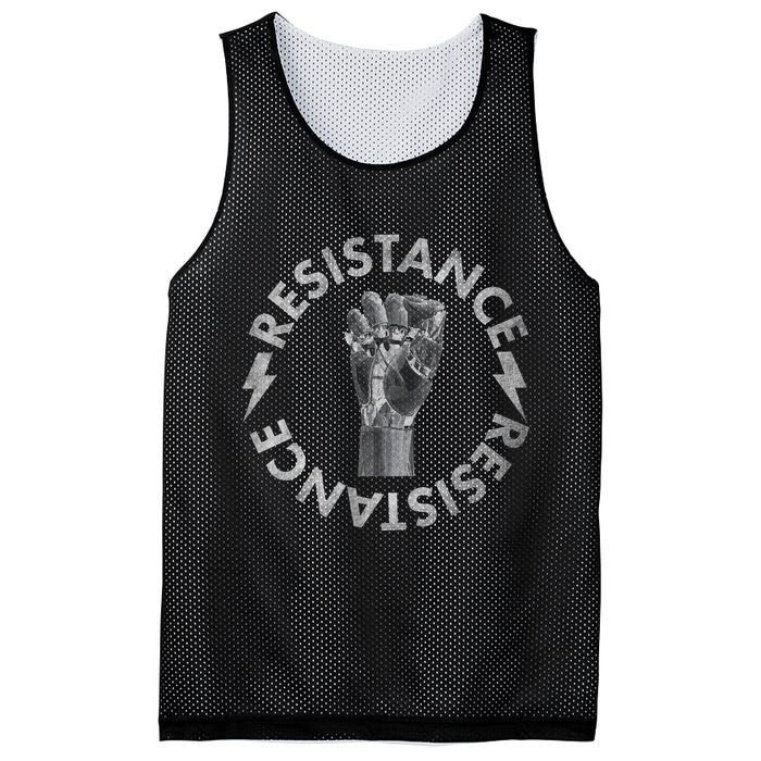 Resistance Robot Fist Mesh Reversible Basketball Jersey Tank