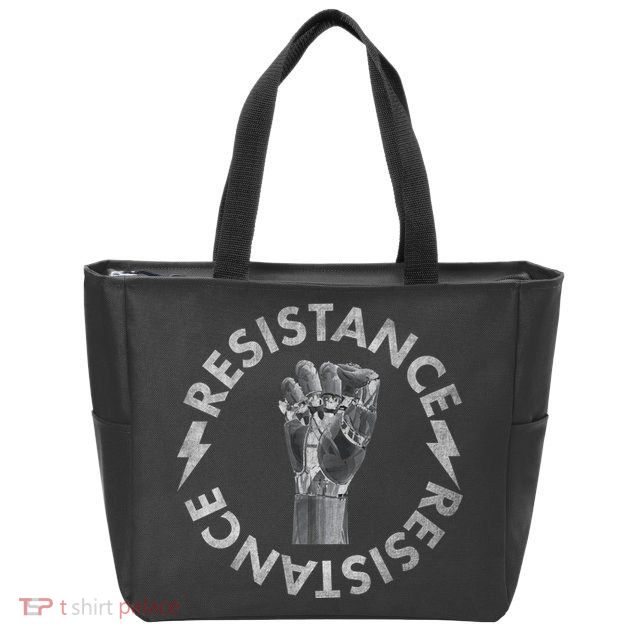 Resistance Robot Fist Zip Tote Bag