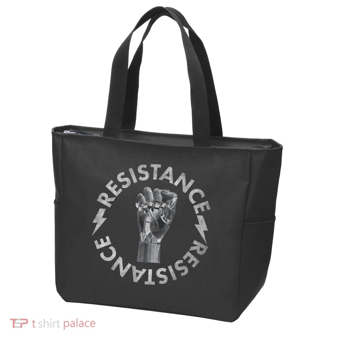Resistance Robot Fist Zip Tote Bag