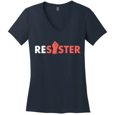 Resister Resist Fist Women's V-Neck T-Shirt