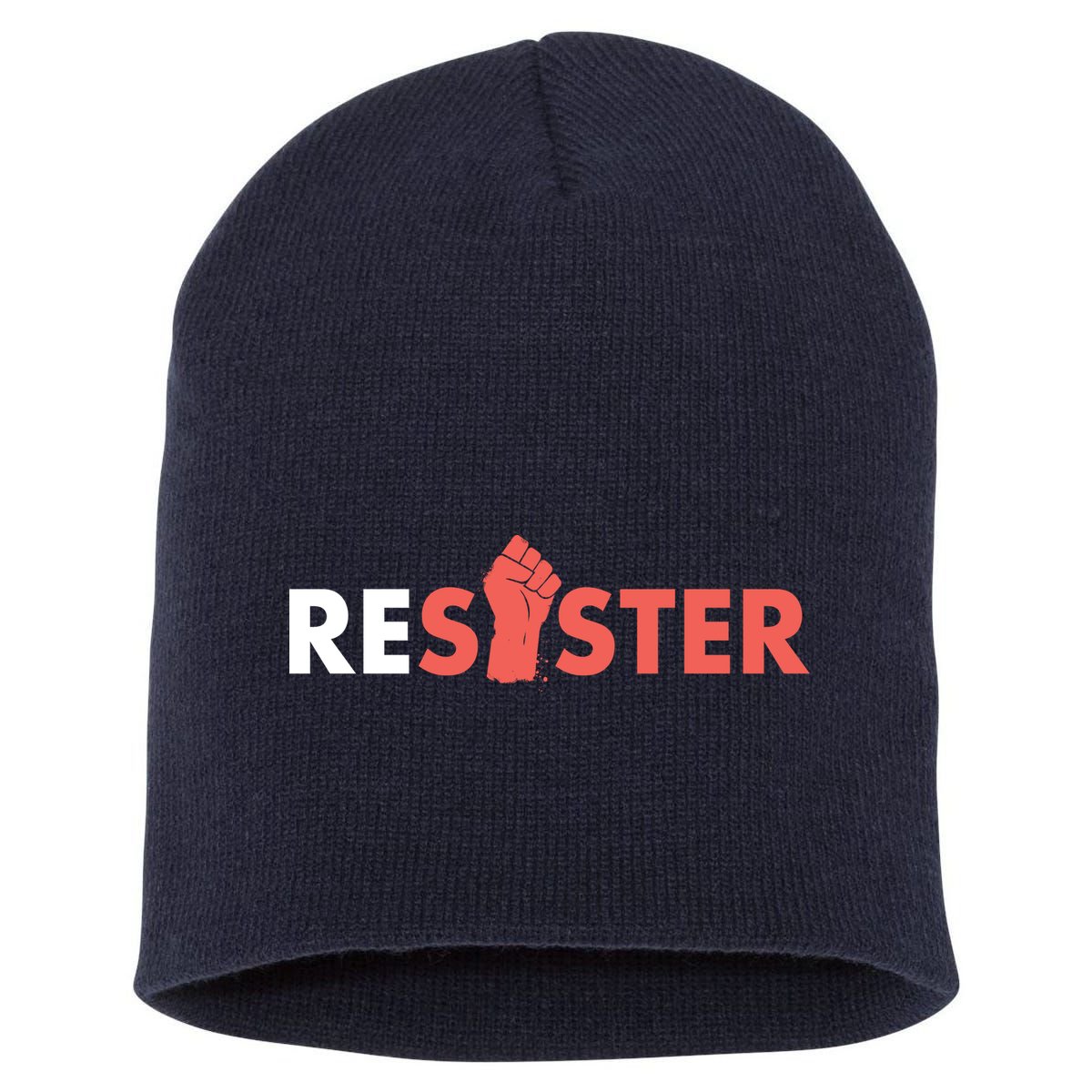 Resister Resist Fist Short Acrylic Beanie