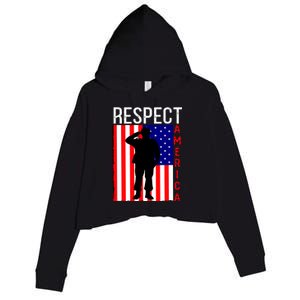 Respect America Crop Fleece Hoodie