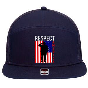 Respect America 7 Panel Mesh Trucker Snapback Hat