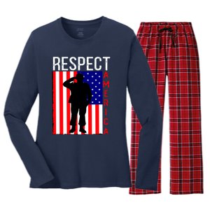 Respect America Women's Long Sleeve Flannel Pajama Set 