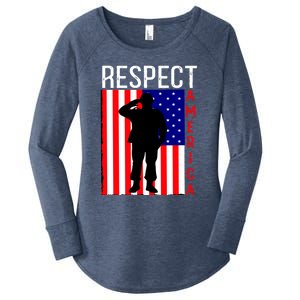 Respect America Women's Perfect Tri Tunic Long Sleeve Shirt