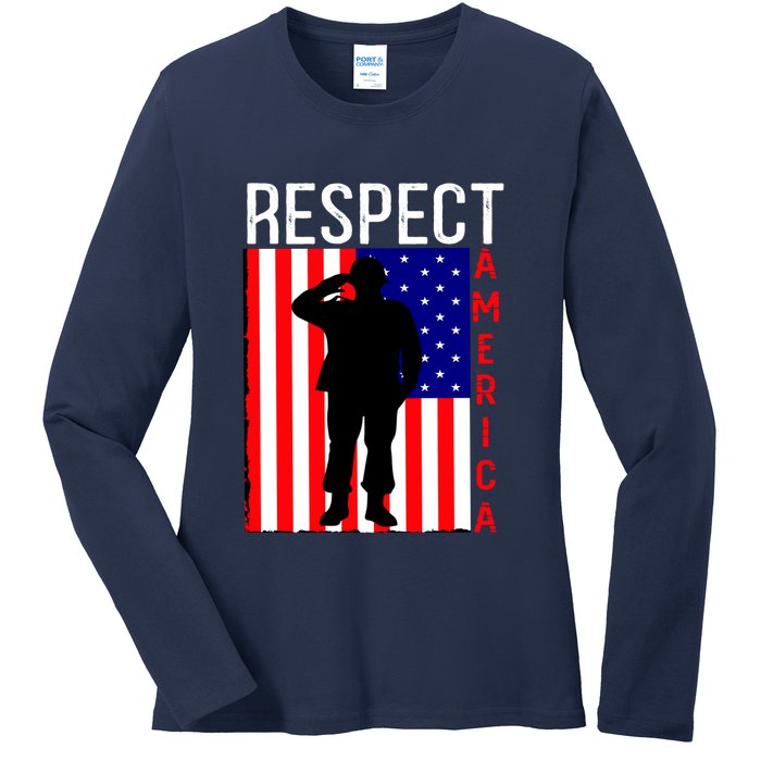 Respect America Ladies Long Sleeve Shirt