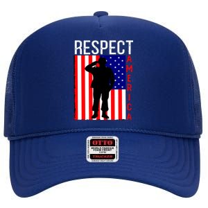 Respect America High Crown Mesh Back Trucker Hat