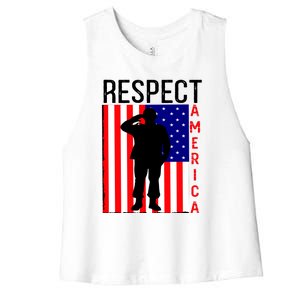 Respect America Women's Racerback Cropped Tank