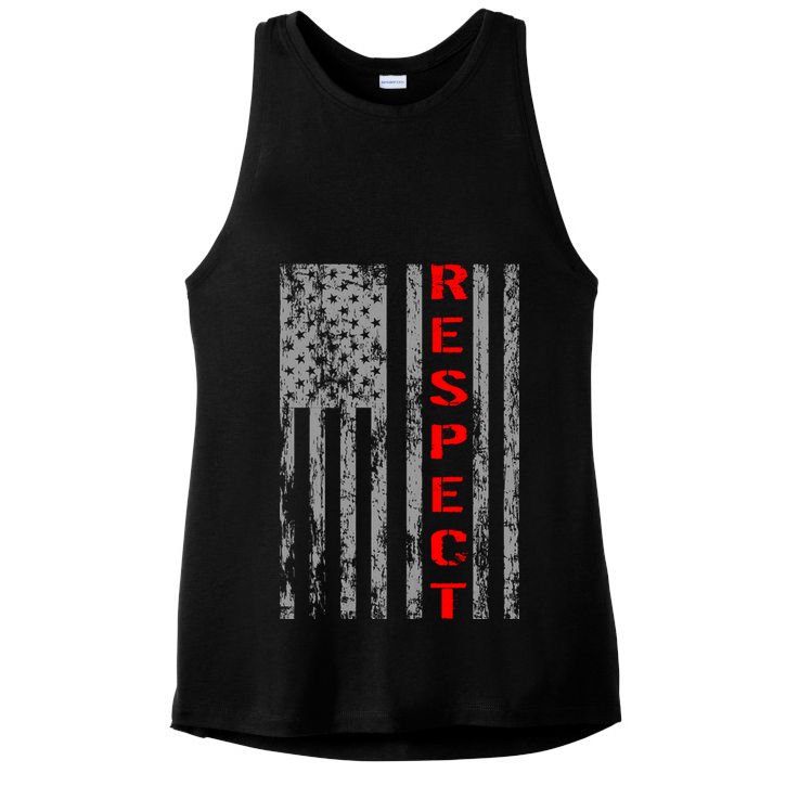 Respect Flag Of America Ladies PosiCharge Tri-Blend Wicking Tank