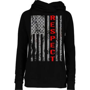 Respect Flag Of America Womens Funnel Neck Pullover Hood