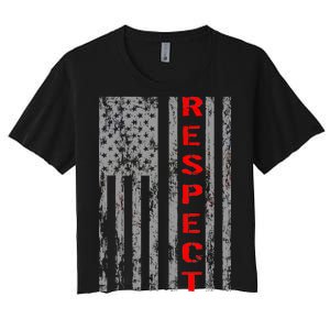 Respect Flag Of America Women's Crop Top Tee