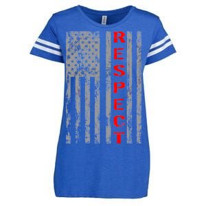 Respect Flag Of America Enza Ladies Jersey Football T-Shirt