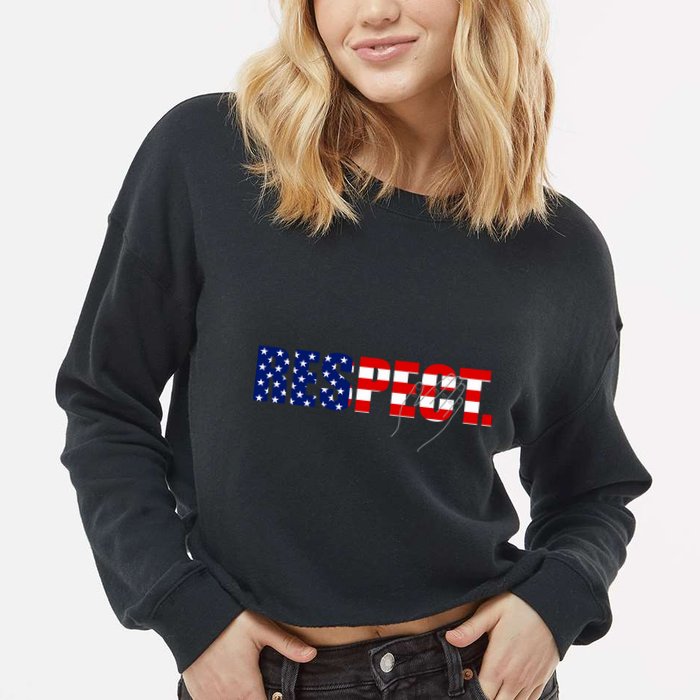 Respect National Anthem Cropped Pullover Crew