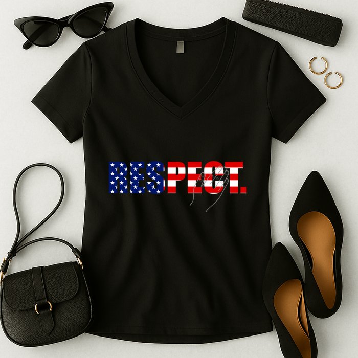Respect National Anthem Women's V-Neck T-Shirt