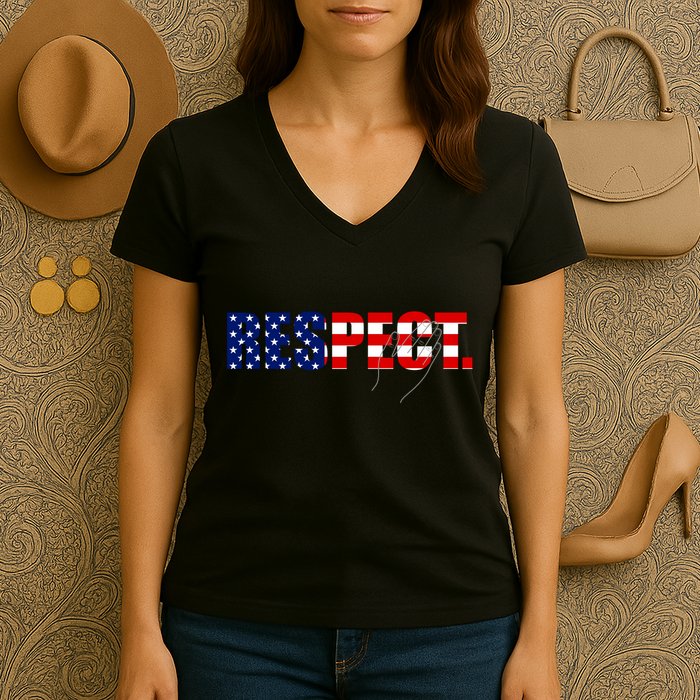 Respect National Anthem Women's V-Neck T-Shirt