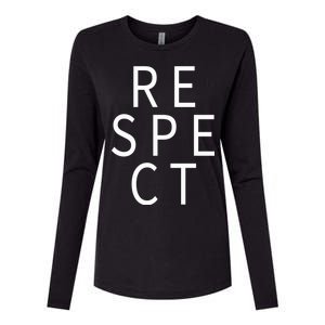 Respect Simple Logo Womens Cotton Relaxed Long Sleeve T-Shirt