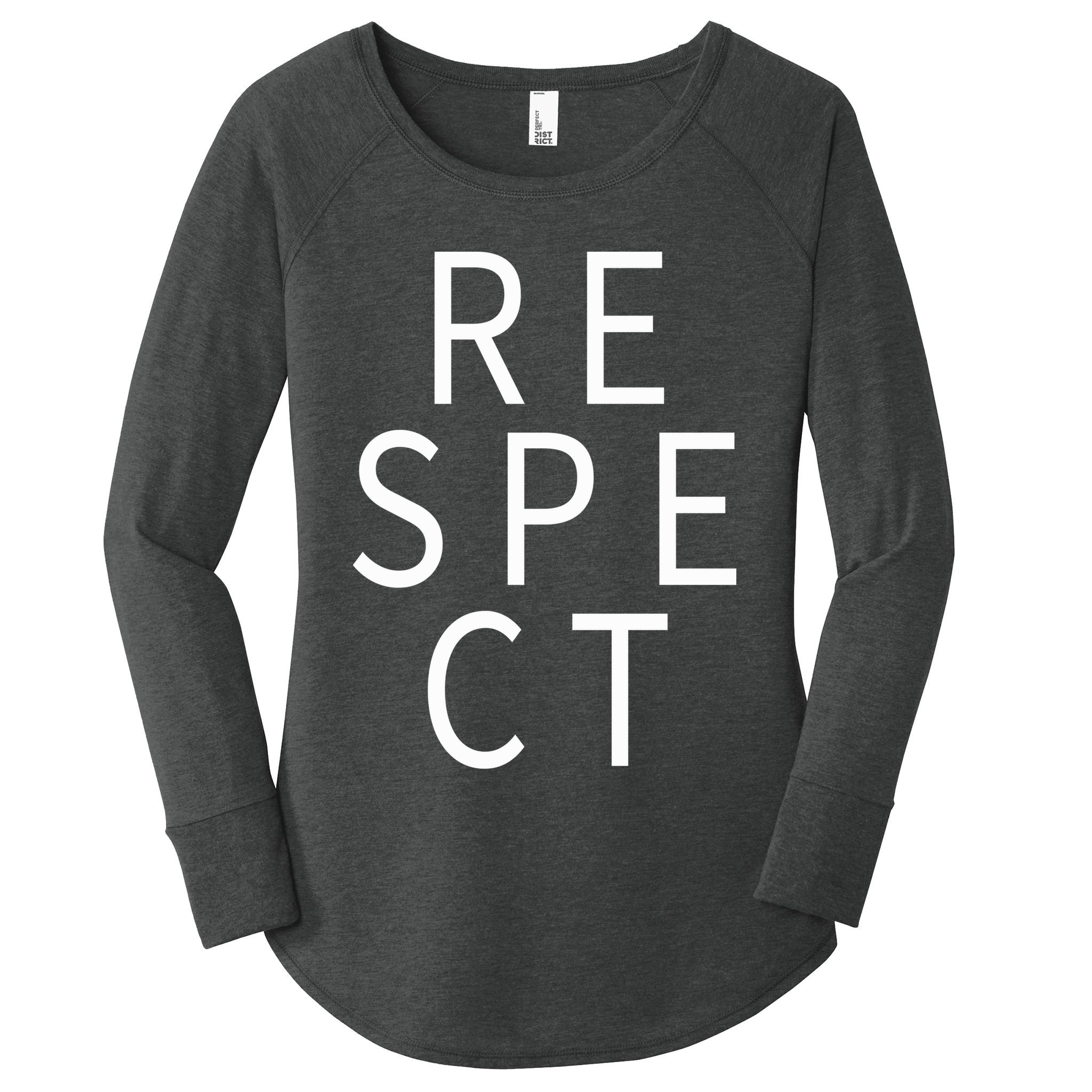 Respect Simple Logo Women's Perfect Tri Tunic Long Sleeve Shirt