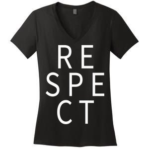 Respect Simple Logo Women's V-Neck T-Shirt