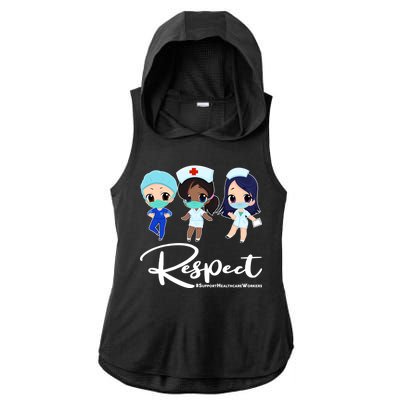 Respect Support Healthcare Workers Ladies PosiCharge Tri-Blend Wicking Draft Hoodie Tank