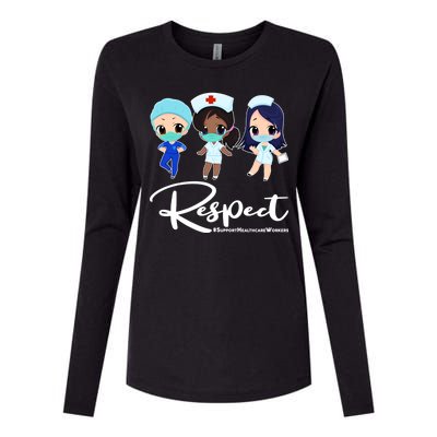 Respect Support Healthcare Workers Womens Cotton Relaxed Long Sleeve T-Shirt