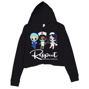 Respect Support Healthcare Workers Crop Fleece Hoodie