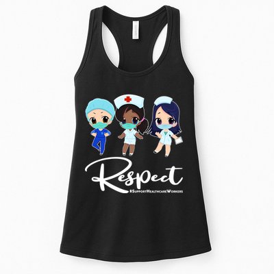 Respect Support Healthcare Workers Women's Racerback Tank