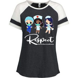 Respect Support Healthcare Workers Enza Ladies Jersey Colorblock Tee