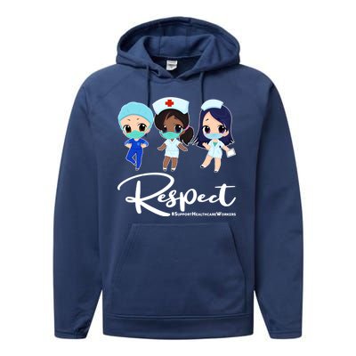 Respect Support Healthcare Workers Performance Fleece Hoodie