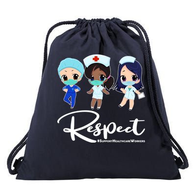 Respect Support Healthcare Workers Drawstring Bag