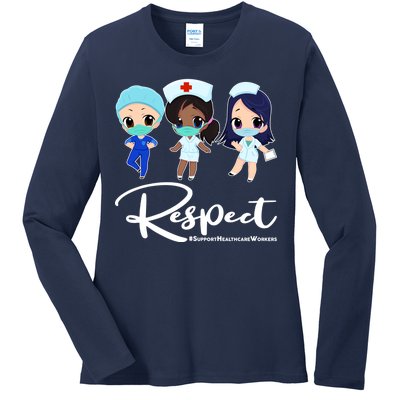 Respect Support Healthcare Workers Ladies Long Sleeve Shirt