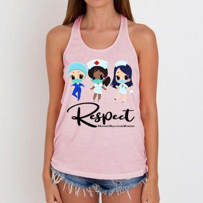 Respect Support Healthcare Workers Women's Knotted Racerback Tank