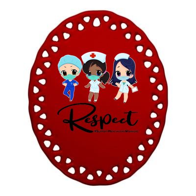 Respect Support Healthcare Workers Ceramic Oval Ornament