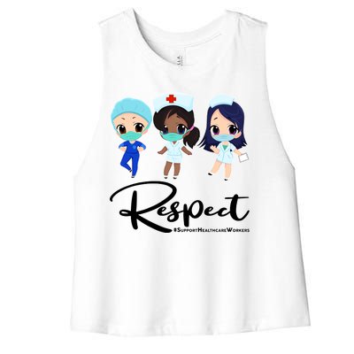 Respect Support Healthcare Workers Women's Racerback Cropped Tank