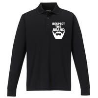 Respect The Beard Performance Long Sleeve Polo