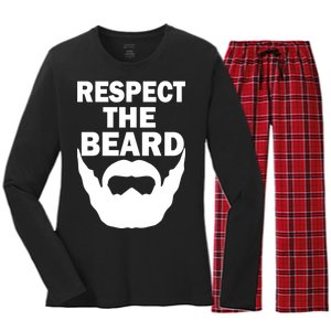 Respect The Beard Women's Long Sleeve Flannel Pajama Set 