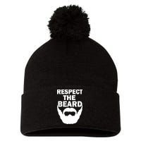 Respect The Beard Pom Pom 12in Knit Beanie