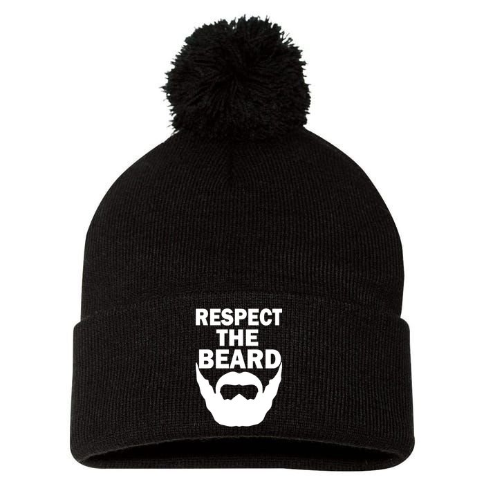 Respect The Beard Pom Pom 12in Knit Beanie