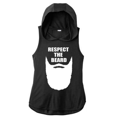 Respect The Beard Funny Bearded Ladies PosiCharge Tri-Blend Wicking Draft Hoodie Tank