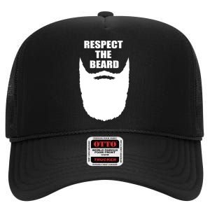 Respect The Beard Funny Bearded High Crown Mesh Back Trucker Hat