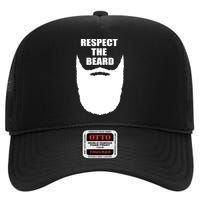 Respect The Beard Funny Bearded High Crown Mesh Back Trucker Hat