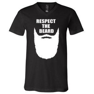 Respect The Beard Funny Bearded V-Neck T-Shirt